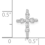 14k White Gold 1/6ct. Diamond Cross Chain Slide