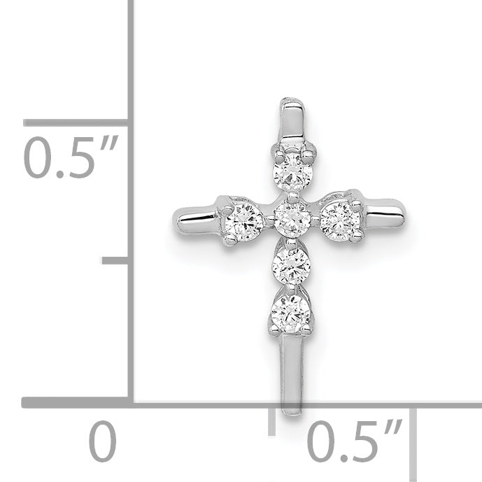 14k White Gold 1/6ct. Diamond Cross Chain Slide