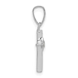 14k White Gold Small .01ct. Diamond Cross Pendant