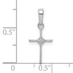 14k White Gold Small .01ct. Diamond Cross Pendant