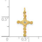 14k Small .01ct. Diamond Cross Charm