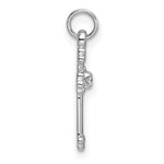 14k White Gold Small Diamond Budded Cross Pendant