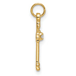14k Small Diamond Budded Cross Pendant