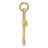 14k Small Diamond Budded Cross Pendant
