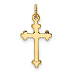 14k Small Diamond Budded Cross Pendant