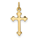 14k Small Diamond Budded Cross Pendant