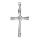 14k White Gold 1/20ct. Diamond Cross Pendant