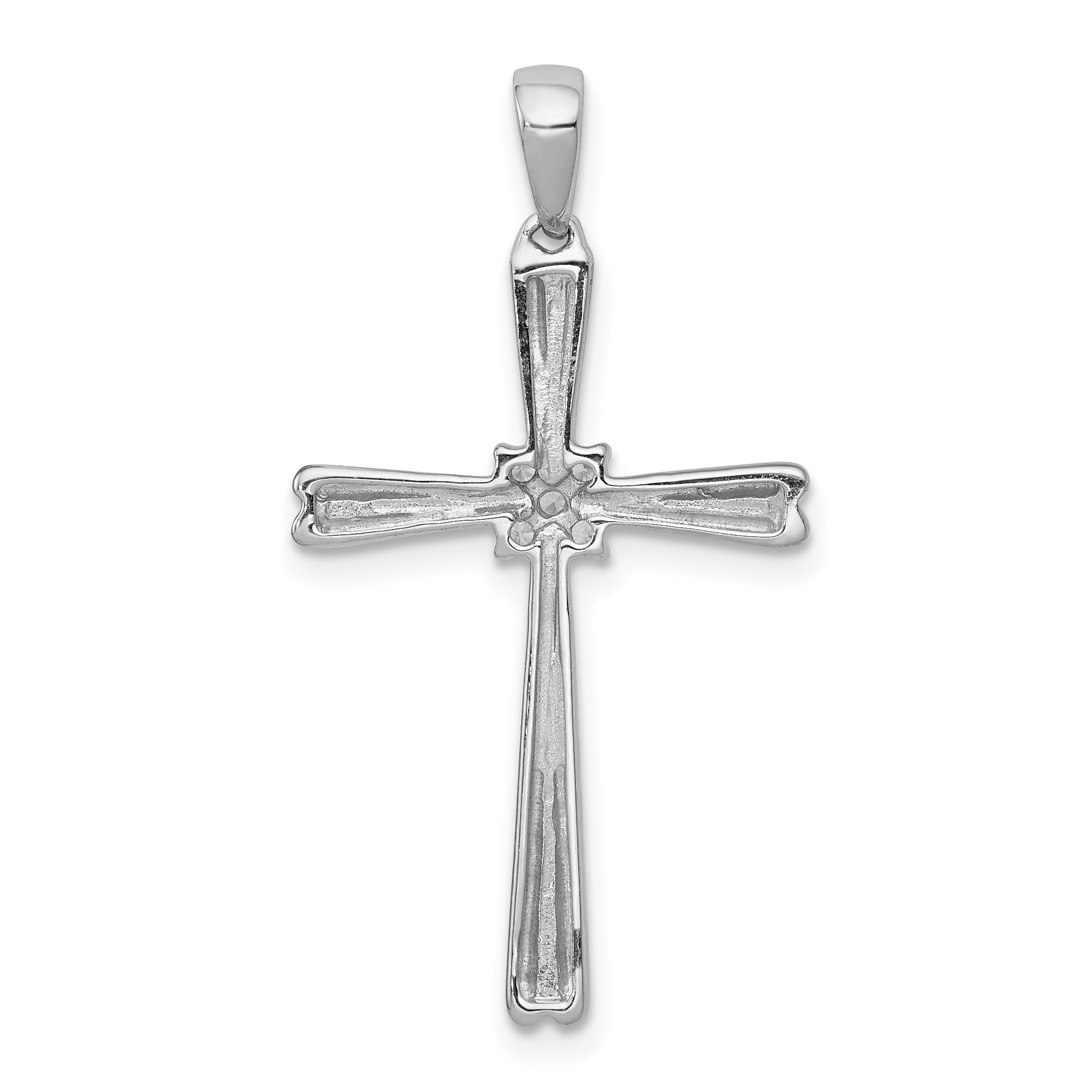 14k White Gold 1/20ct. Diamond Cross Pendant