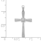 14k White Gold 1/20ct. Diamond Cross Pendant
