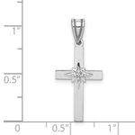 14k White Gold .01ct Diamond Cross Pendant