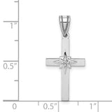 14k White Gold .01ct Diamond Cross Pendant