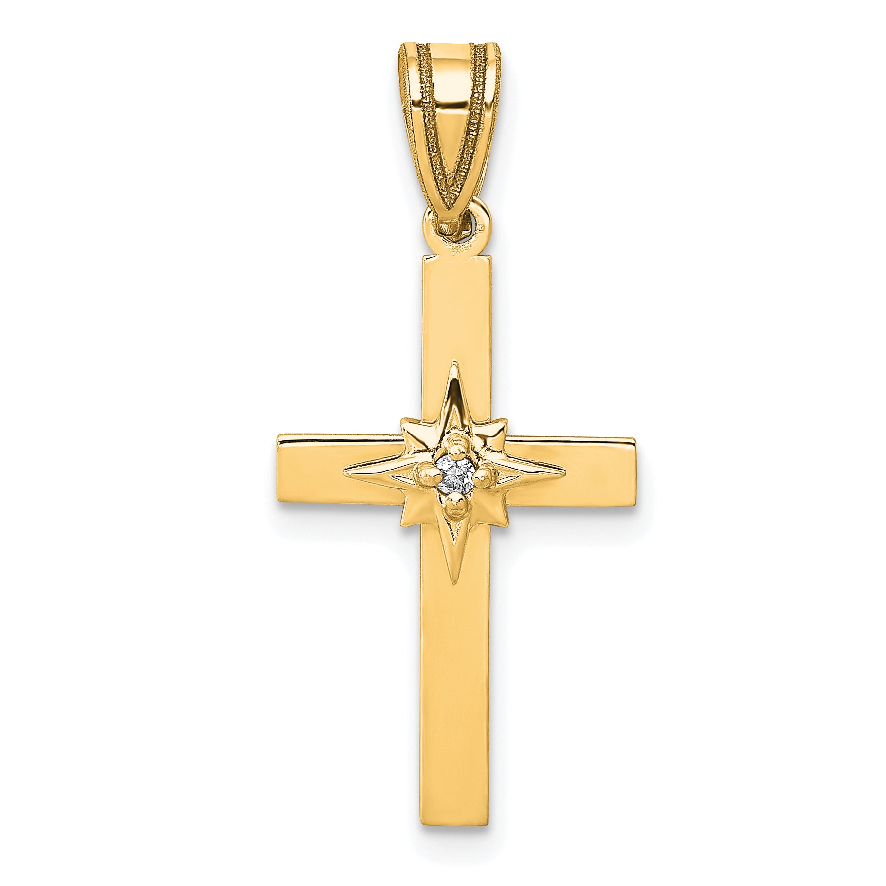 14k .01ct Diamond Cross Pendant