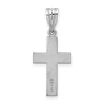 14k White Gold .01ct Diamond Heart Cross Pendant