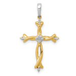14k Two-Tone 1/20ct. Diamond Cross Pendant