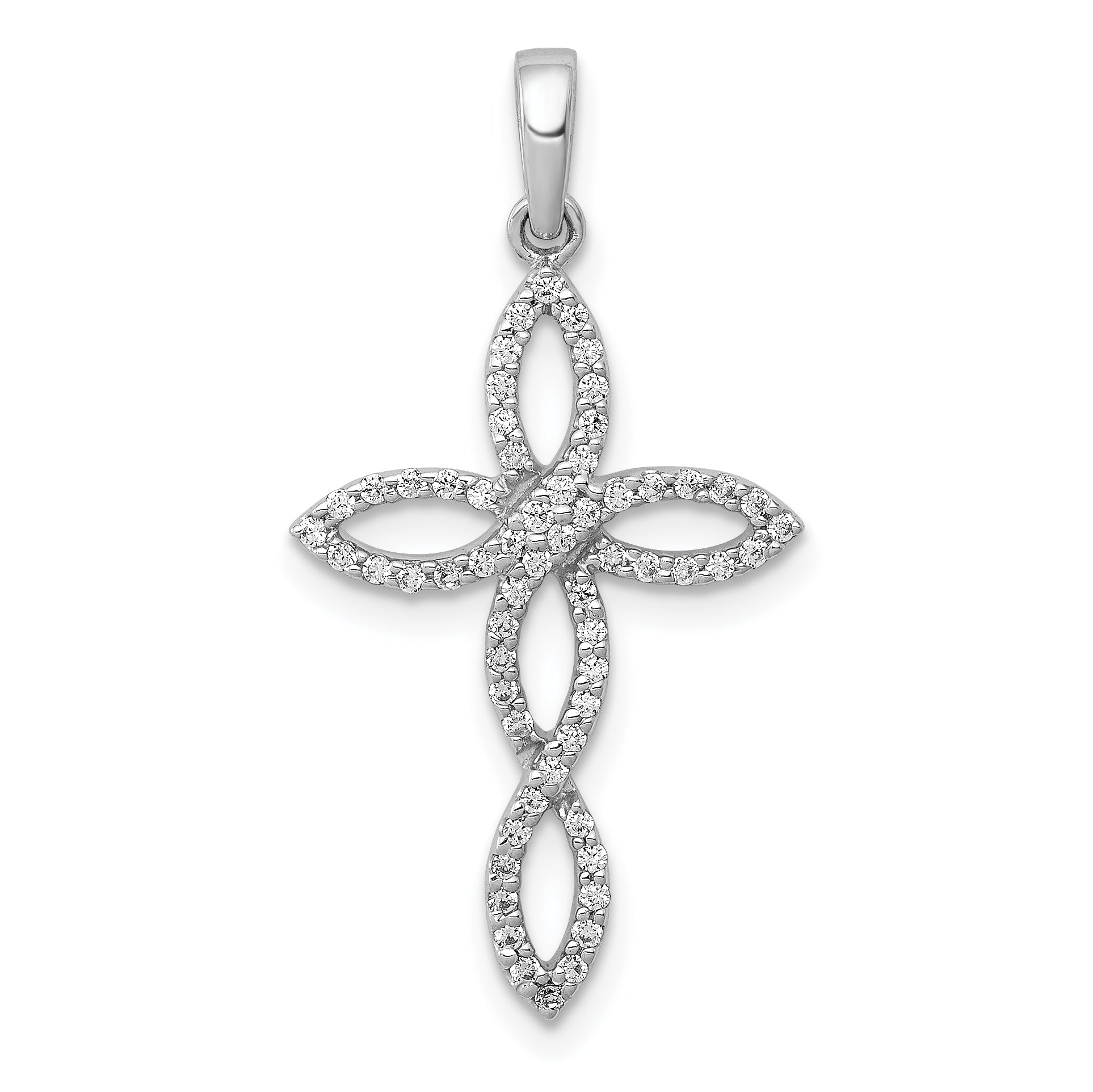 14k White Gold 1/4ct. Diamond Cross Pendant