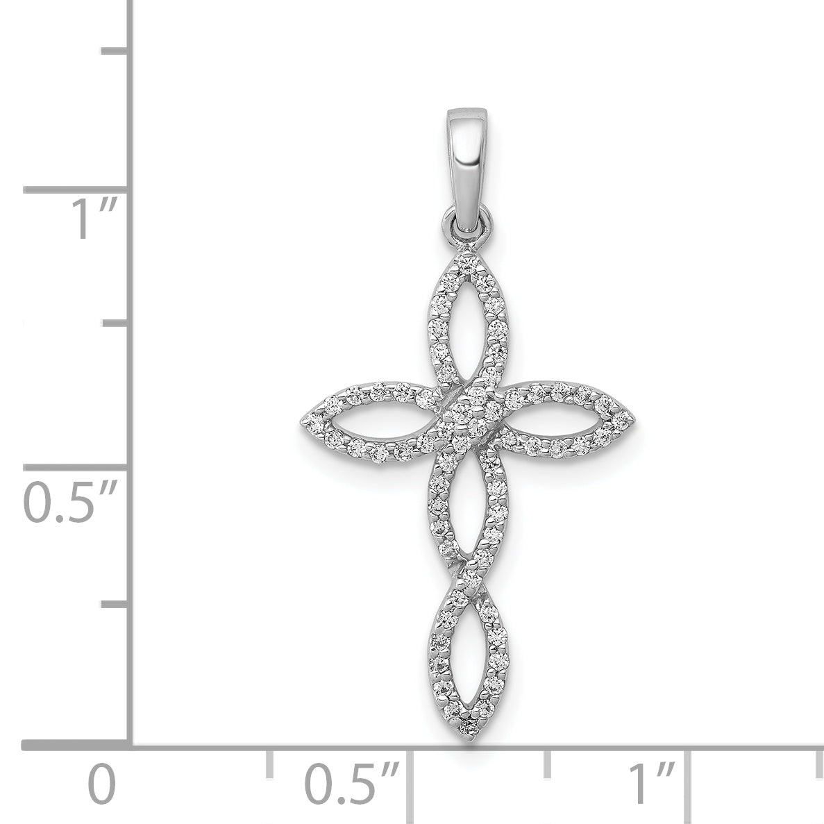 14k White Gold 1/4ct. Diamond Cross Pendant