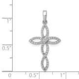 14k White Gold 1/4ct. Diamond Cross Pendant
