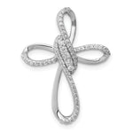 14k White Gold 1/3ct. Diamond Cross Chain Slide