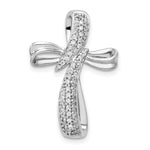 14k White Gold 1/4ct. Diamond Cross Chain Slide