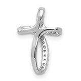 14k White Gold 1/15ct. Diamond Cross Pendant