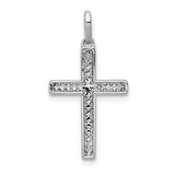 14k White Gold 1/6ct. Diamond Cross Pendant