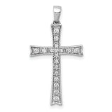 14k White Gold 1/5ct. Diamond Cross Pendant