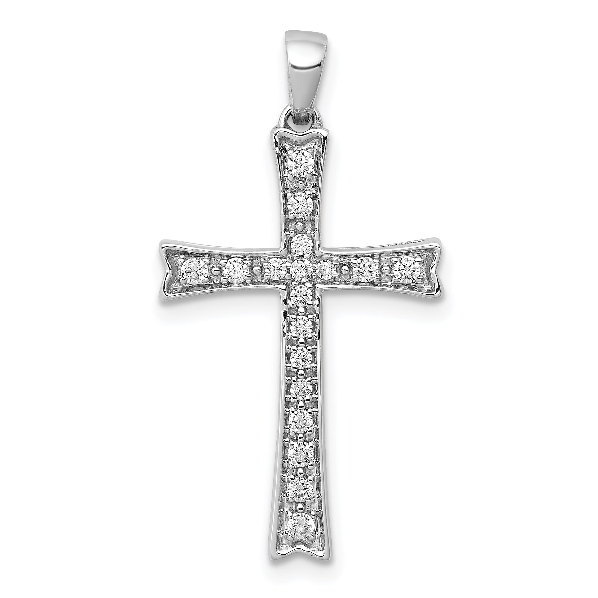 14k White Gold 1/5ct. Diamond Cross Pendant
