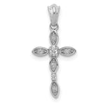 14k White Gold 1/20ct. Diamond Cross Pendant