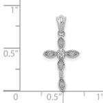 14k White Gold 1/20ct. Diamond Cross Pendant
