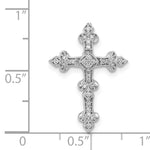 14k White Gold 1/6ct. Diamond Filigree Cross Chain Slide