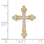 14k 1/4ct. Diamond Budded Cross Chain Slide