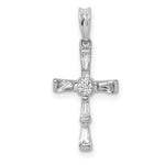 14k White Gold 1/5ct. Diamond Cross Pendant