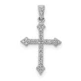 14k White Gold 1/10ct. Diamond Cross Pendant