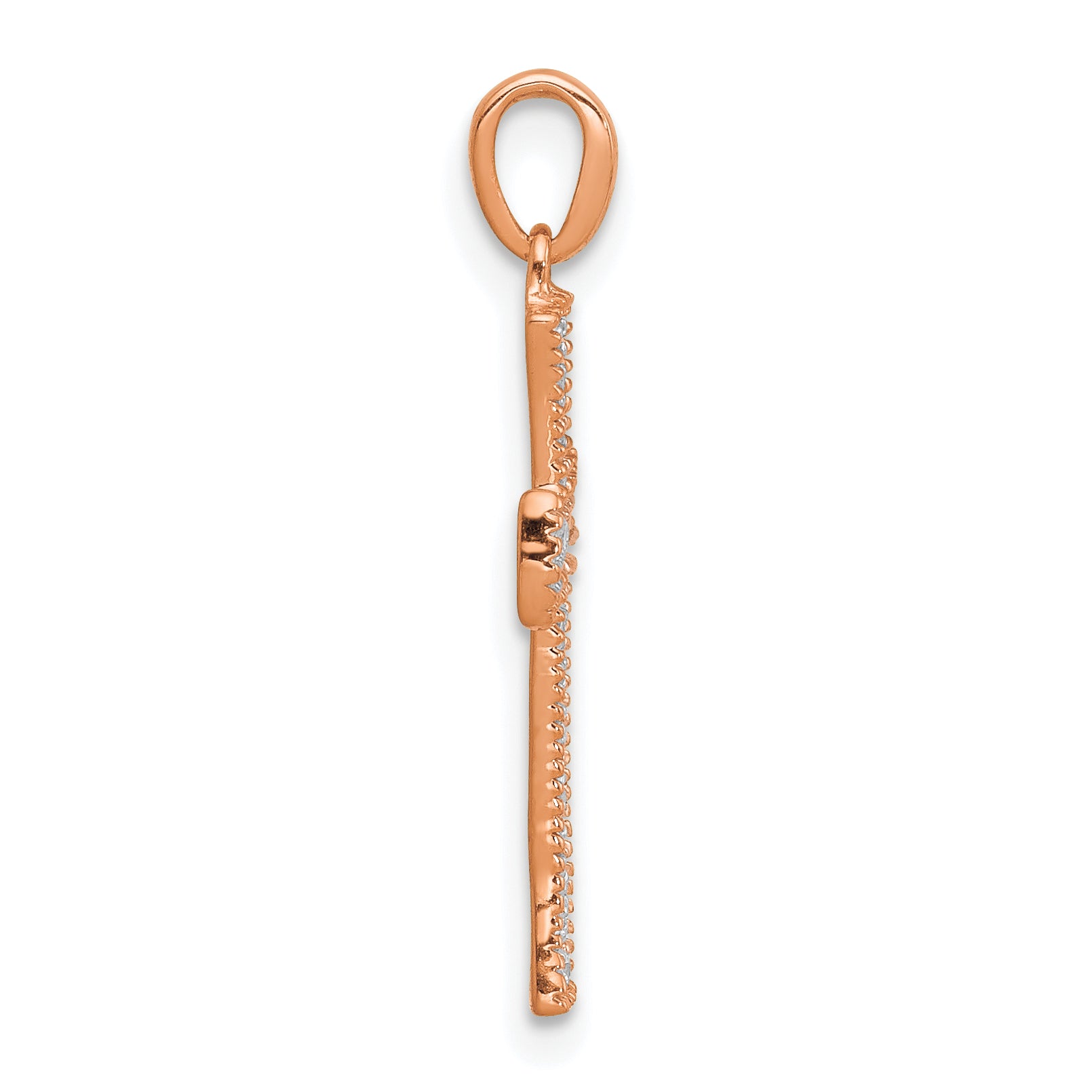 14k Rose Gold Diamond Pendant