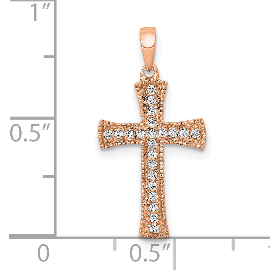 14k Rose Gold Diamond Pendant