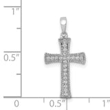 14k White Gold 1/10ct. Diamond Cross Pendant