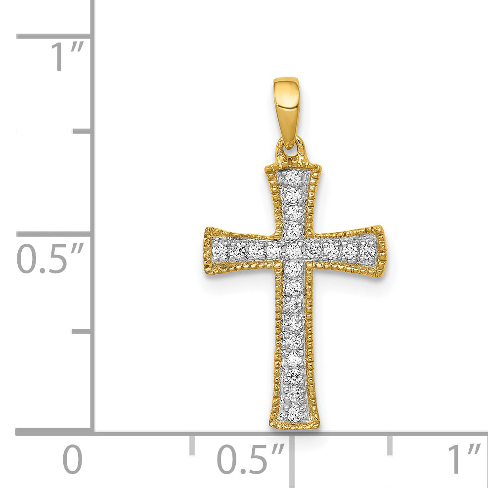 14k  1/10ct. Diamond Cross Pendant