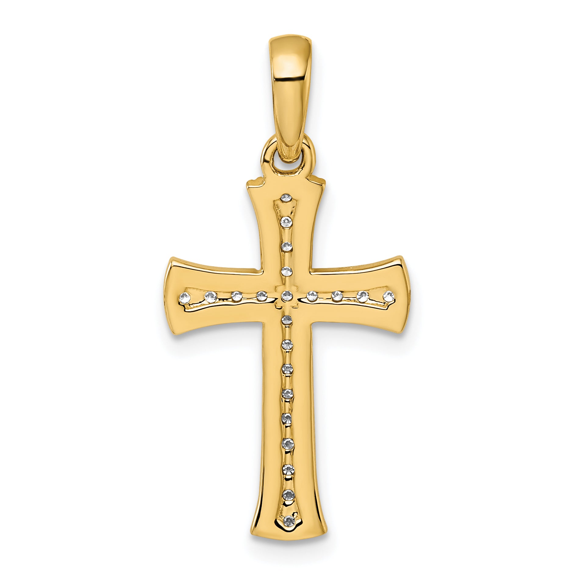 14k  1/4 Diamond Cross Pendant
