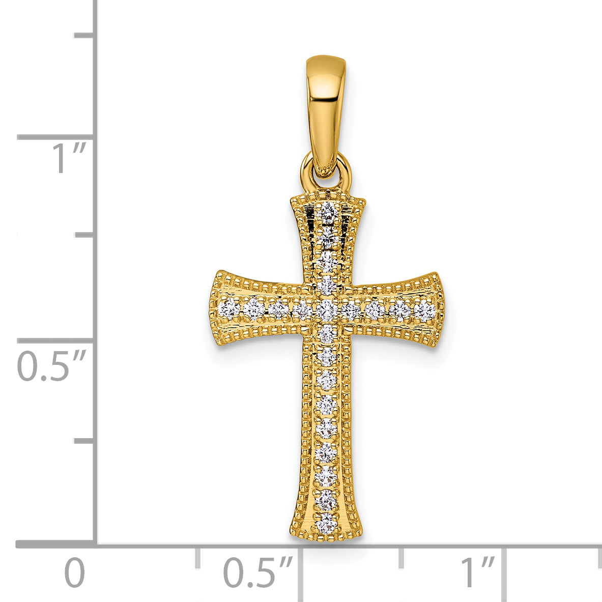 14k  1/4 Diamond Cross Pendant