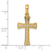 14k  1/4 Diamond Cross Pendant