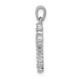 14k White Gold 1/10ct. Diamond Fleur e Lis Cross Pendant