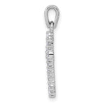 14k and Rhodium 1/5ct. Diamond Fleur de Lis Cross Pendant