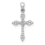 14k White Gold 1/15ct. Diamond Cross Pendant