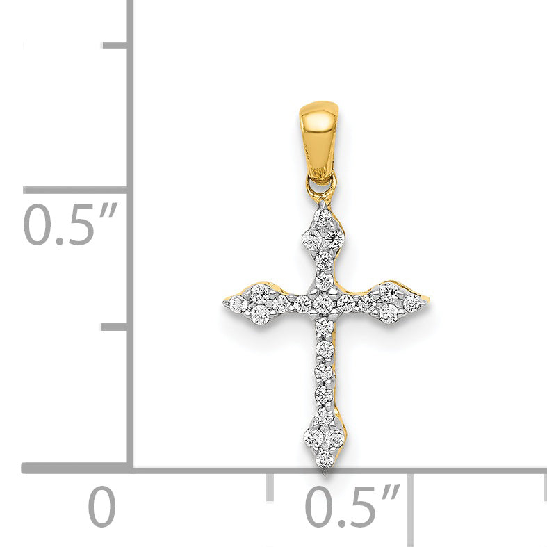 14k 1/15ct. Diamond Cross Pendant