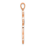 14k Rose Gold & Rhodium Diamond Cross Pendant