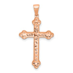 14k Rose Gold & Rhodium Diamond Cross Pendant
