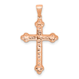 14k Rose Gold & Rhodium Diamond Cross Pendant