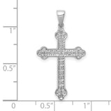 14k White Gold Diamond Cross Pendant