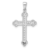 14k White Gold Diamond Cross Pendant