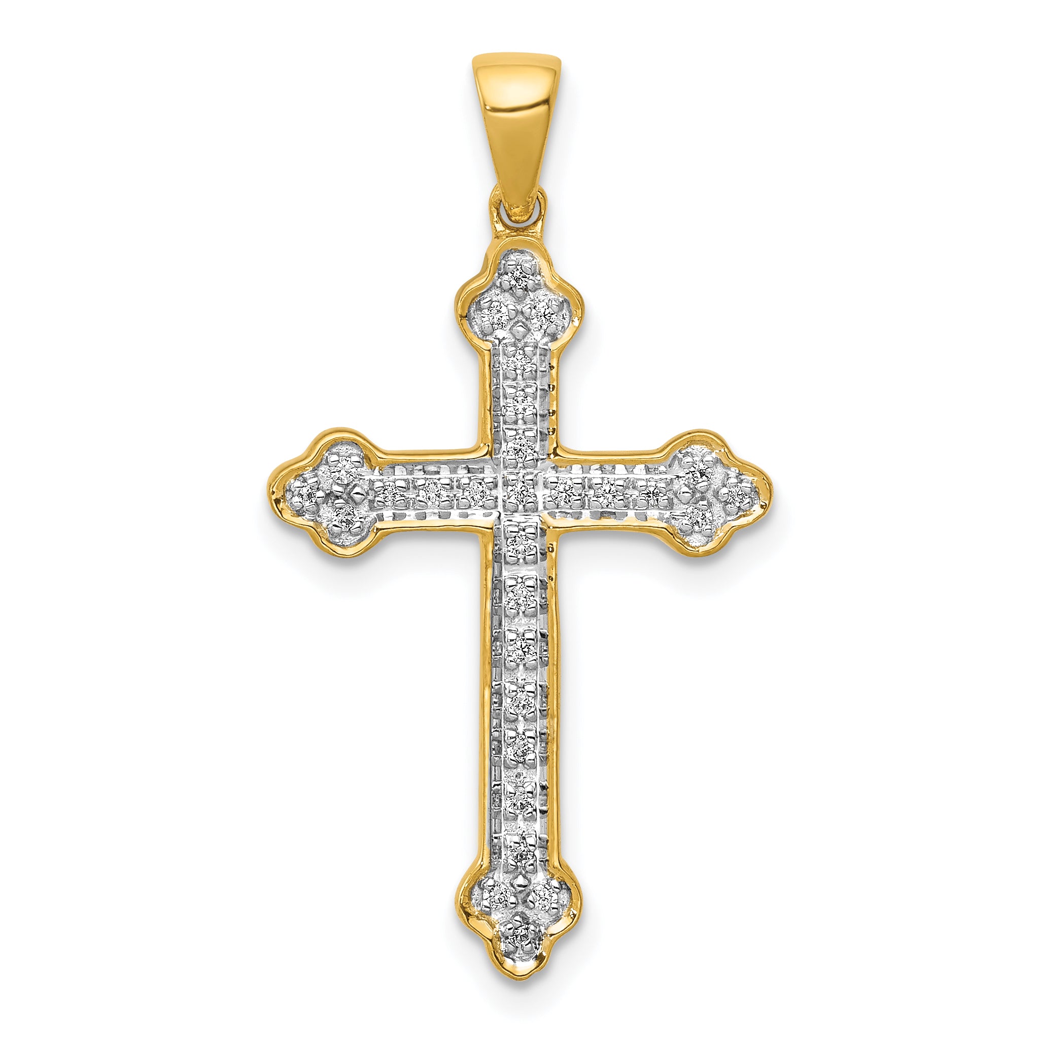 14k 1/10ct. Diamond Cross Pendant